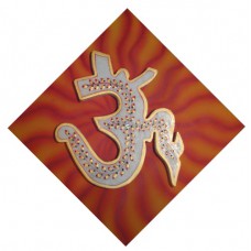Marble Om/Aum Mounted On Wooden Board Big